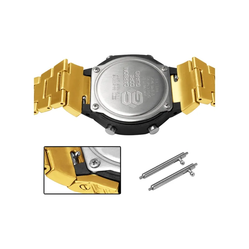 Keppot Compatible GA 2100 GA 2110 GA B2100 GM 2100 Customized Farm Oak Metal Watch Case Strap Unisex-12