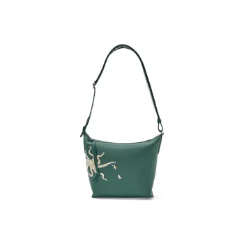 LOEWE Suna Fujita Collaboration Cubi Cow Leather Shoulder Bag Crossbody Bag Small Size Women's Cardamom Green