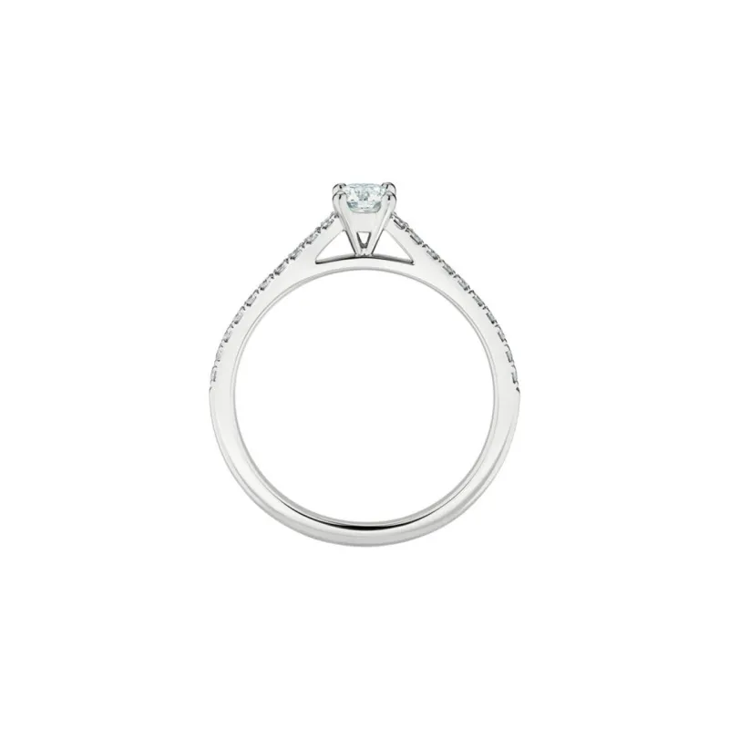 De Beers Platinum Db Classic Pavé Solitaire Diamond Ring-1