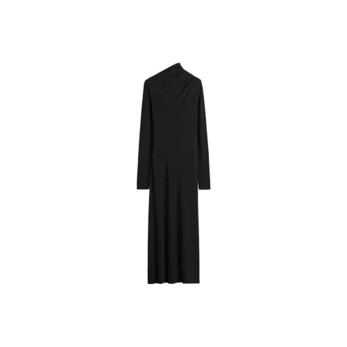 TOTEME Long Sleeved Asymmetric Neck Draped Dress