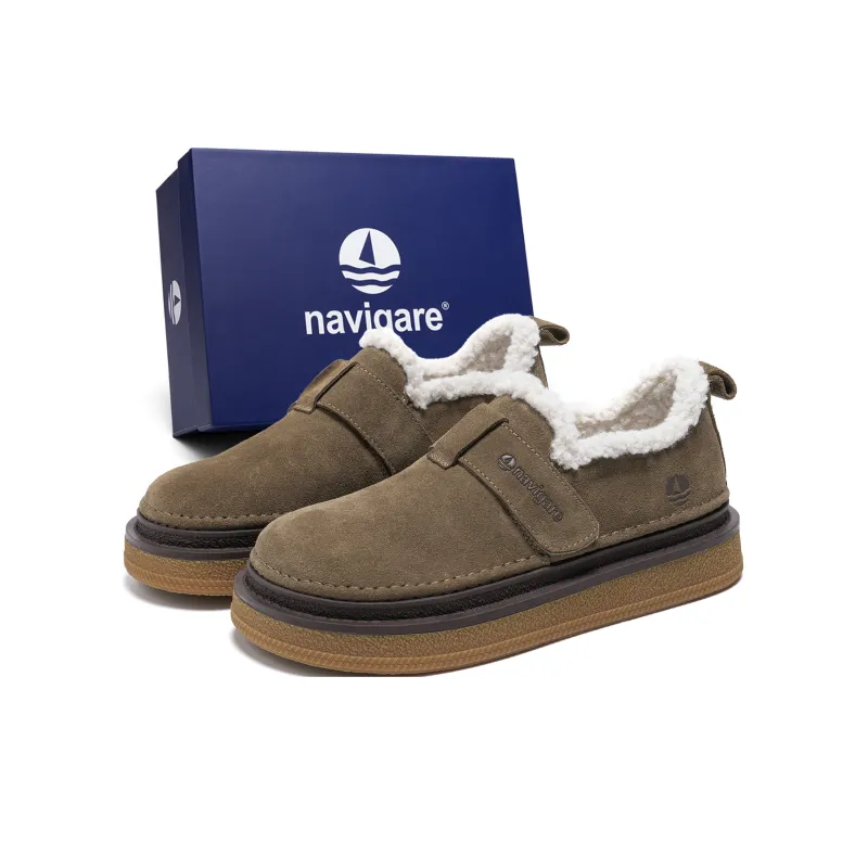 NAVIGARE Small Sailboats Height Increasing Warmth Low Top Casual Shoes Women's Khaki-5