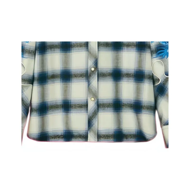 PALACE X GUCCI Embroidered Details Check Shirt-1