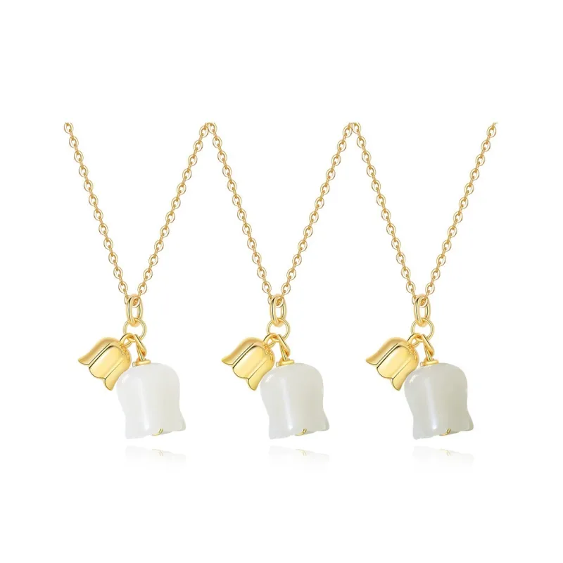 WEITIANXUAN Hetian Jade Necklaces White Jade/Pale Greenish White Jade Unisex-6