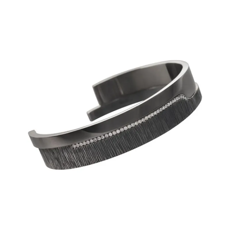 ICEWALD 925 Sterling Silver Bangles Women's Dark Gray-0
