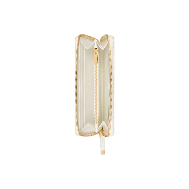 DIOR 30 Montaigne Cotton Wallet Women's Gold & White-3