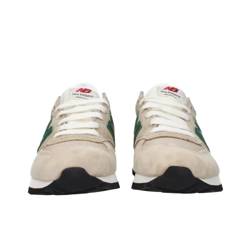 New Balance NB 990 Anti Slip Wear Resistant Low Top Casual Running Shoes Men's Beige Green-2