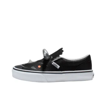 Vans Slip-on Anti-Slip Wear-Resistant Low-Top Kids' Skateboarding Shoes Black/White Teenagers