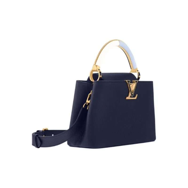 LOUIS VUITTON Capucines Taurillon Leather Capison Handbag Trumpets Women's Marine Blue-1