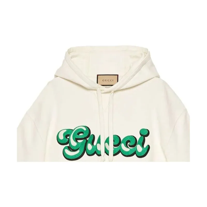 GUCCI Logo embroidered Short sleeve Hoodie-3