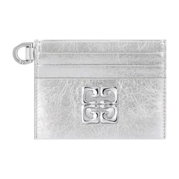 Givenchy 4G Calfskin Card Holder Women's Light Silver
