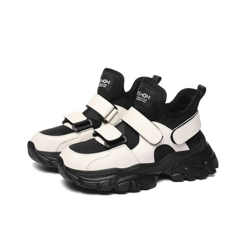 Golden Silk Rabbit Anti Slip And Wear Resistant Lightweight Height Increasing Mid Top Chunky Sneakers Women's-8