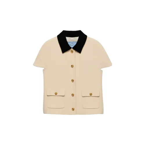 PRADA SS25 Jackets Coats Women's Beige Yellow