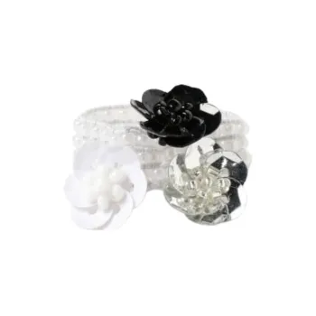 Beams Glass Beads Sequins Rings Women's Black And White/Orange And Blue/Yellow And Purple