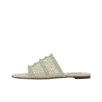 Valentino Rockstud Slide Slippers Women's White