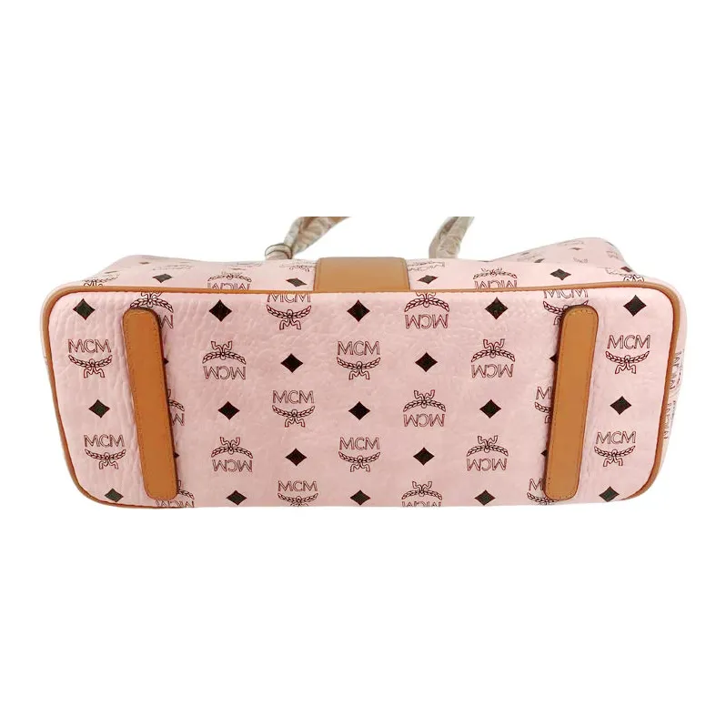 MCM Anya Visetos Shopper Tote Medium Pink-4