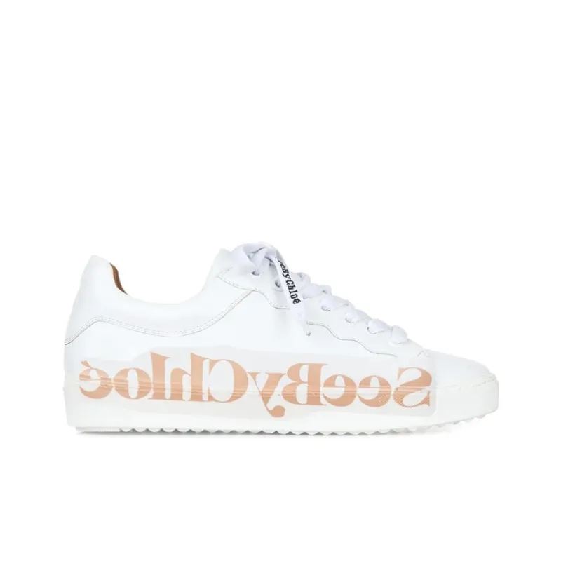 See By Chloe Essie Low-Top Stylish Skateboarding Shoes Women's White-1