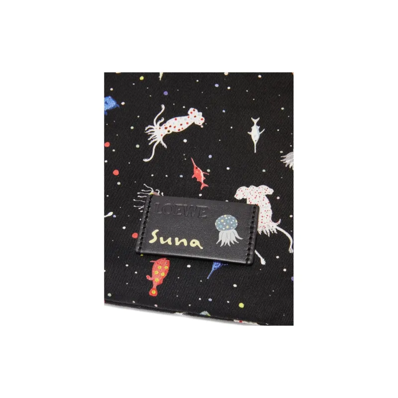 LOEWE Suna Fujita Collaboration Fabric Clutch Small Size Women's Black-3