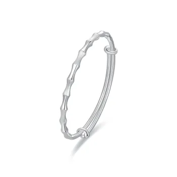 JINLIUFUJIXIANG 999 Fine Silver Bangles Women's