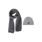 Gray Scarf+Hats & Caps[Thermal Two-Piece Set]