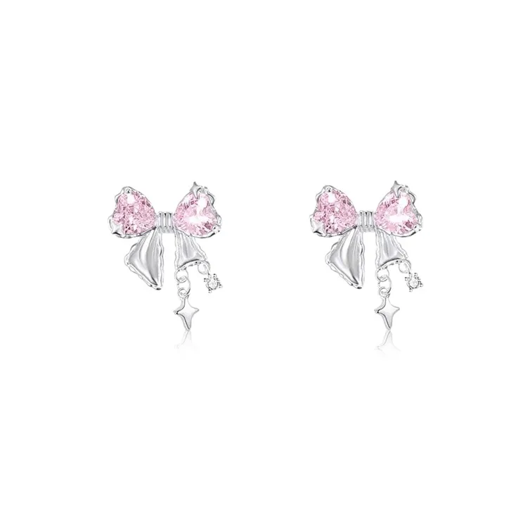 LOVE&LOVE 925 Sterling Silver Stud Earrings Women's-3