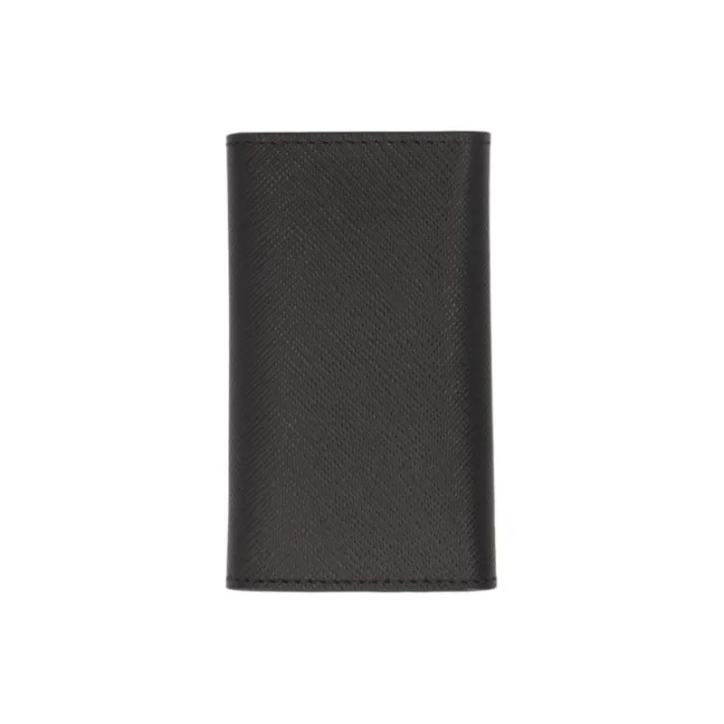 PRADA Saffiano Calfskin Key Pouch Men's Black-1