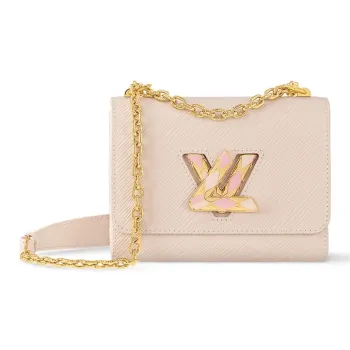 LOUIS VUITTON Twist Epi Grain Leather Portable Crossbody Bag, Shoulder Bag Small Size Women's Beige