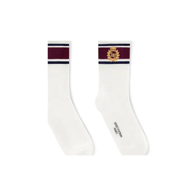 LOUIS VUITTON Lv Crest Socks White-3