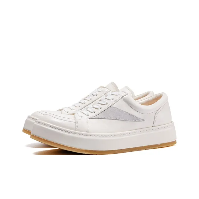Viplander Wear Resistant Low Top Skateboard Shoes Men's Distressed White-1