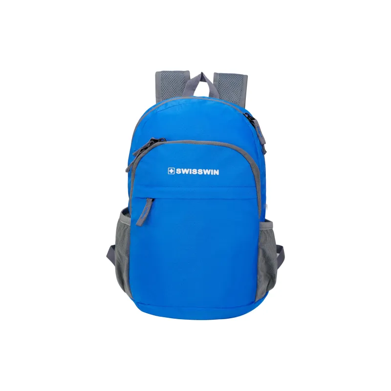 SUISSEWIN Polyester Large Capacity Backpack Travel Bag Unisex Vibrant Orange/Deep Sea Blue-5
