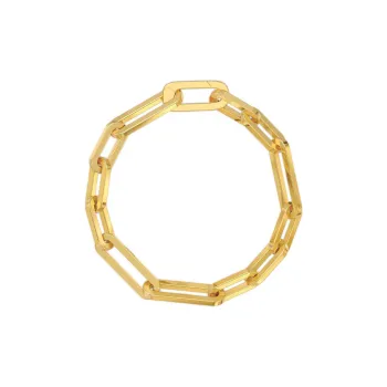 Mistova JEWELRY Eco Friendly Gold Plated Copper Chain Ring Bracelet Unisex
