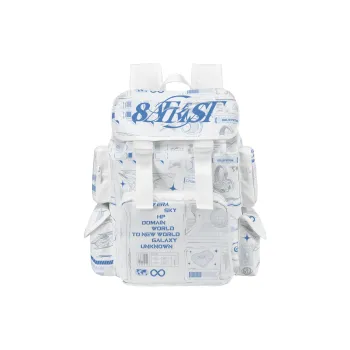 8atheist Polyester Water Repellent Commute Students Backpack Regular Unisex White