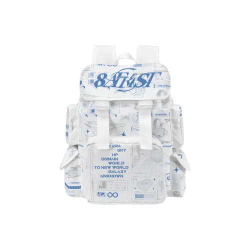 8atheist Polyester Water Repellent Commute Students clutch Regular Unisex White