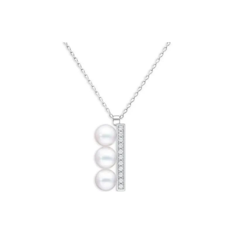 TASAKI 18kt White Gold Balance Plus Neo Diamond Pavé Necklace-1