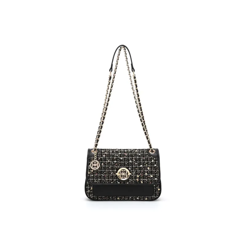BETTINA VIVIAN PU Laminated Textile Crossbody Bag Regular Women's Black-1
