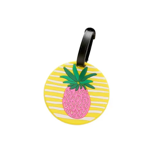 RUYISHI PU Luggage Tag Unisex English/Rainbow/Round Pineapple/Black Slippers/Watermelon/Flamingo