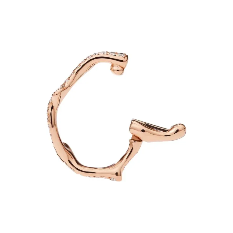 DIOR Diamond Clip-On Earrings Women's Gold-2
