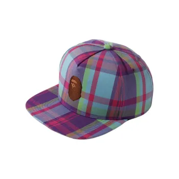 A BATHING APE Check Snap Back Cap