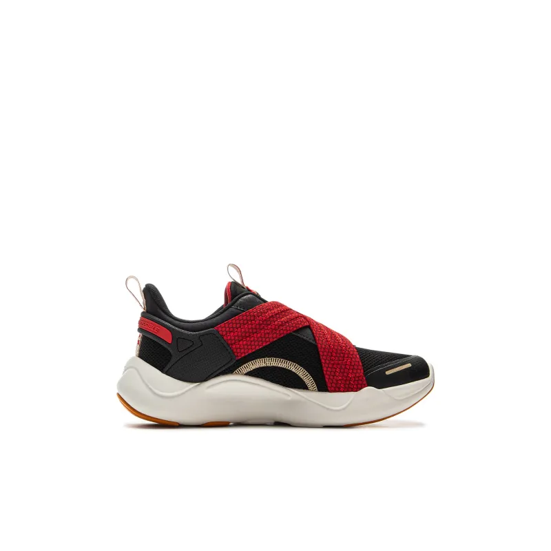 LINING YOUNG Low Top Kids Lifestyle Shoes Black Red Kids'-1