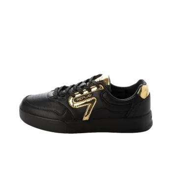 REPLAY Low Top Skateboard Shoes Women's Black Gold