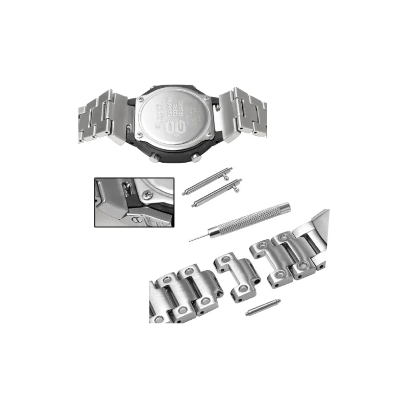 Keppot Compatible GA 2100 GA 2110 GA B2100 GM 2100 Customized Farm Oak Metal Watch Case Strap Unisex-2