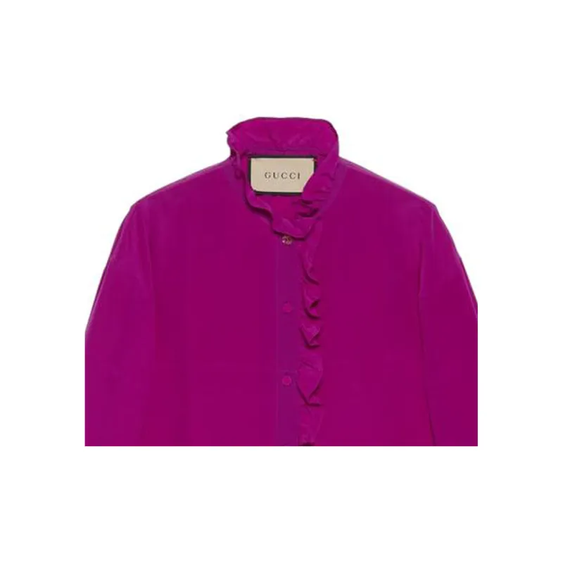 GUCCI Ruffled Silk Blouse-4