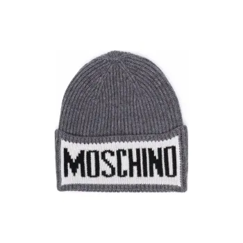 MOSCHINO Logo Detailed Knit Beanie