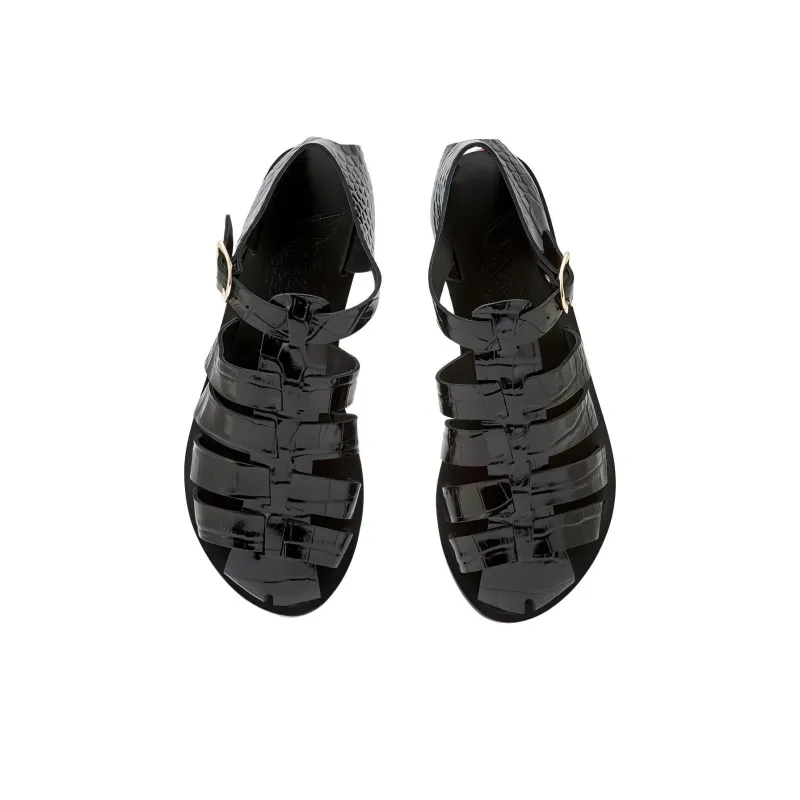 Ancient Greek Sandals Homeria Embossed-crocodile Sandals-3