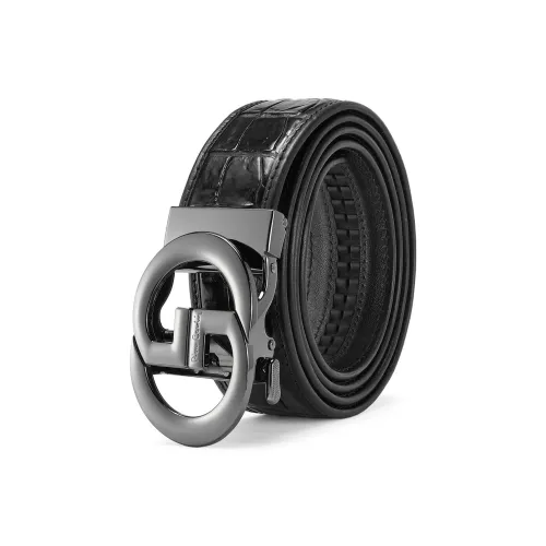 PIERRE CARDIN Cultivated Crocodile Leather Belts Men's 3.6cm