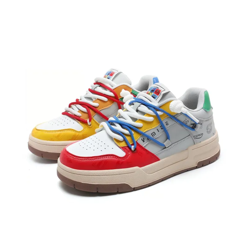 Yamid Slip Resistant, Abrasion Resistant, Breathable Low Top Skateboard Shoes Unisex Mismatched Couple Shoes-8