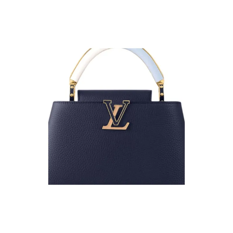 LOUIS VUITTON Capucines Taurillon Leather Capison Handbag Trumpets Women's Marine Blue-3