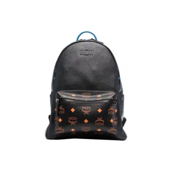 MCM Leather Backpack Medium Size Men's Black
