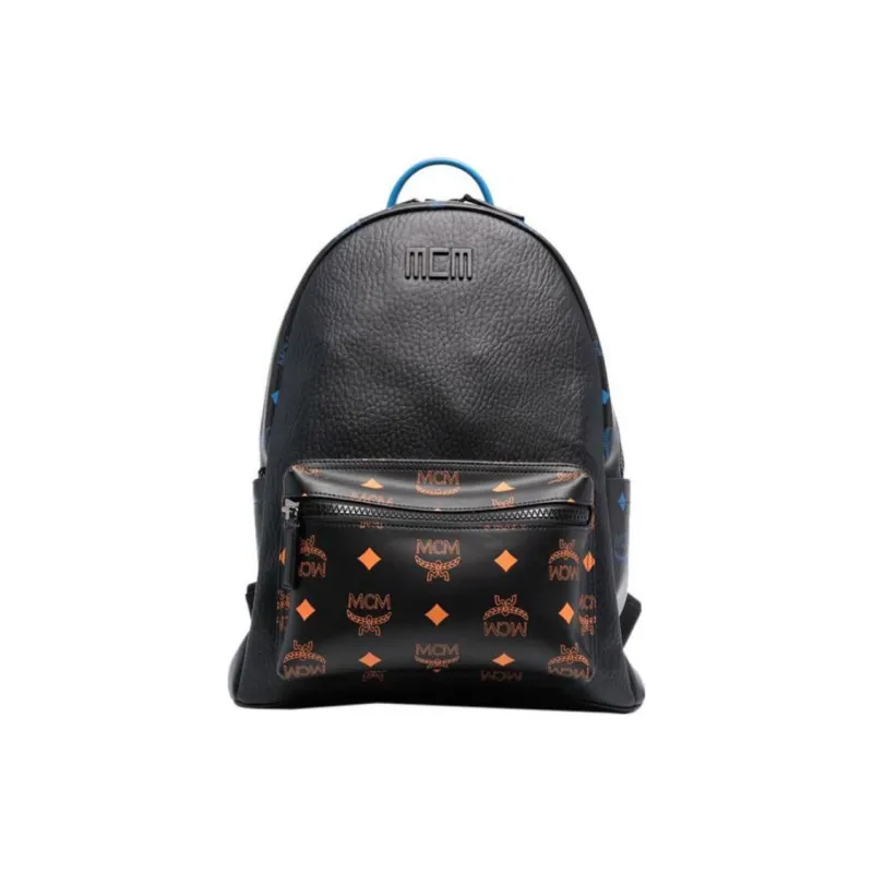 MCM Leather Backpack Medium Size Men's Black-0