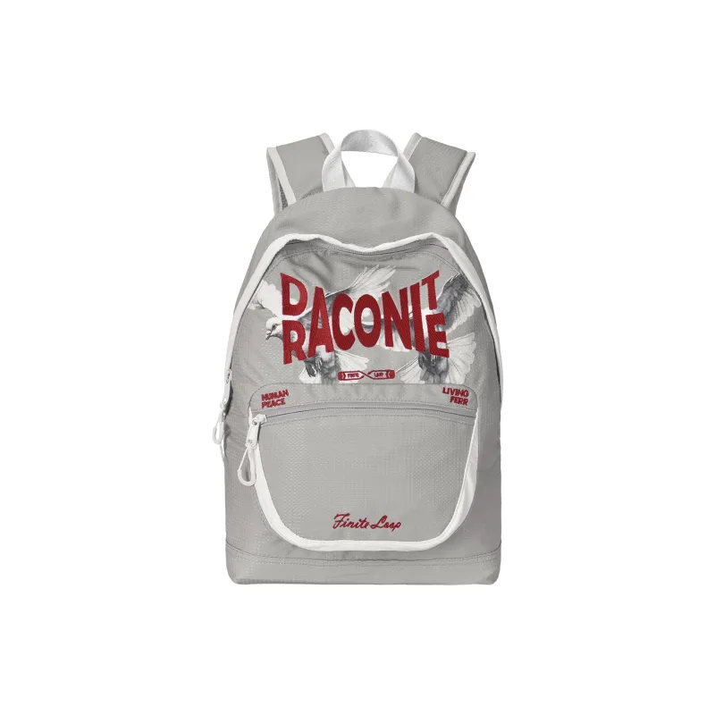 FINITE LOOP Eco Friendly Fabric Backpack Regular Unisex White-11