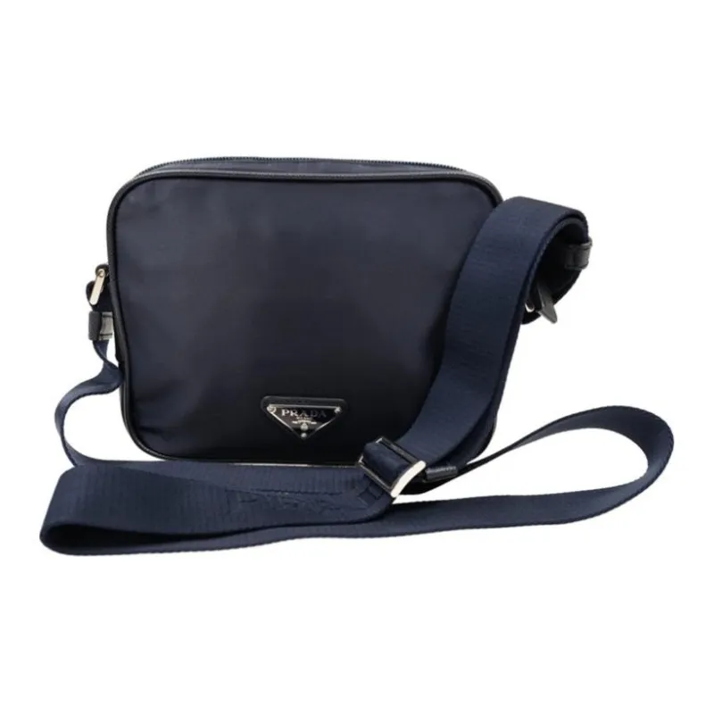 PRADA Nylon Crossbody Bag Shoulder Bag Women's Blue-2